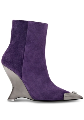 Philipp Plein pointed-toe suede ankle boots - Purple