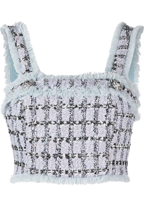 Philipp Plein tweed cropped top - Blue