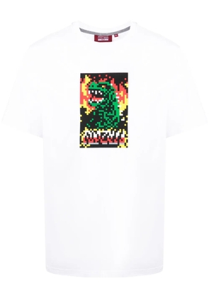 Mostly Heard Rarely Seen 8-Bit The Monster Attacks cotton T-shirt - White