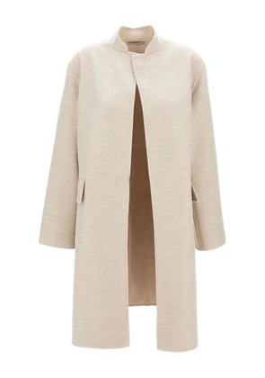 Dusan Flap Pocket Open Front Coat - Neutrals