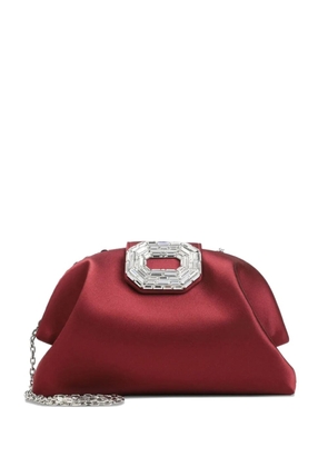 Amina Muaddi Camelia crystal-embellished clutch bag - Red