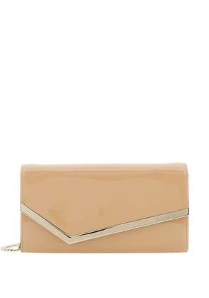 Jimmy Choo Emmie leather clutch bag - Neutrals