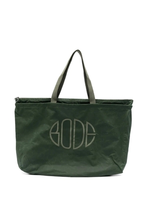 BODE waxed cotton zip tote - Green