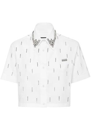 Philipp Plein crystal-embellished shirt - White