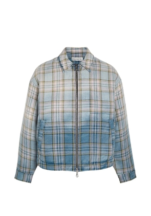 COLE BUXTON checked zip-up jacket - Blue