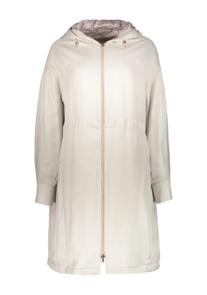 Herno zip-up hooded coat - Neutrals