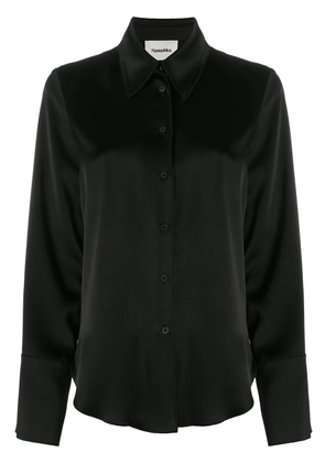 Nanushka Mandine satin long-sleeved shirt - Black