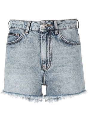 Philipp Plein embellished-logo detail shorts - Blue