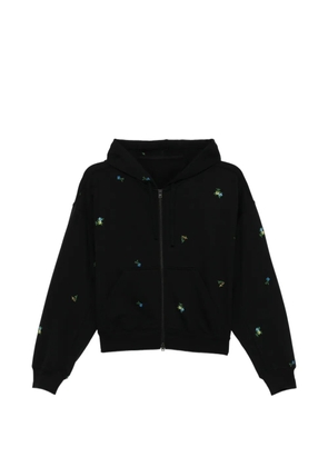 JNBY floral-embroidered hoodie - Black