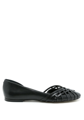 Sarah Chofakian Sapatilha Victoria leather ballerina shoes - Black