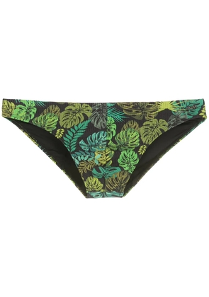 Amir Slama leaf print swim briefs - Black