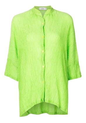 Amir Slama crinckled-finish silk shirt - Green