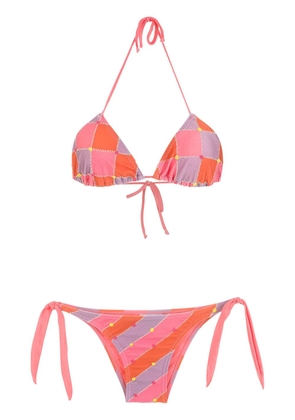 Amir Slama checked bikini set - Pink