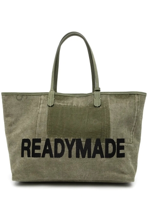 Readymade logo-print military canvas tote bag - Green