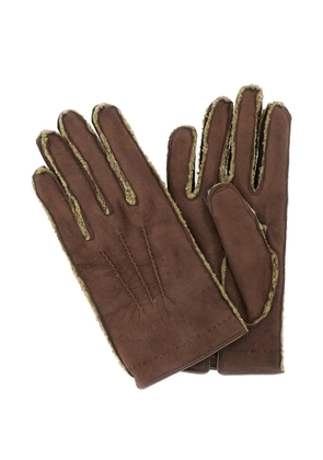 Mario Portolano trim detail gloves - Brown
