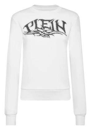Philipp Plein logo-embellished cotton sweatshirt - White