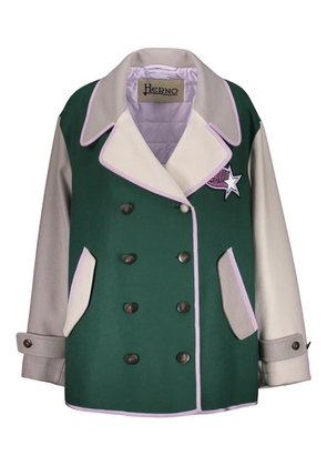 Herno double-breasted wide-collar jacket - Green