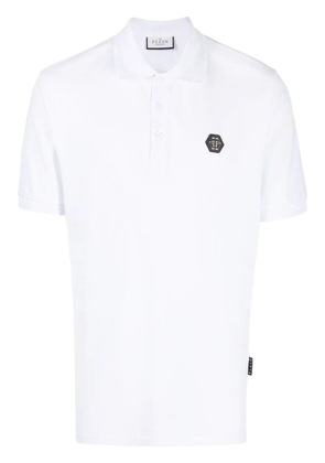 Philipp Plein logo-patch short-sleeve polo shirt - White