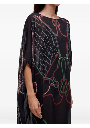 Osklen rope-print kaftan dress - Black