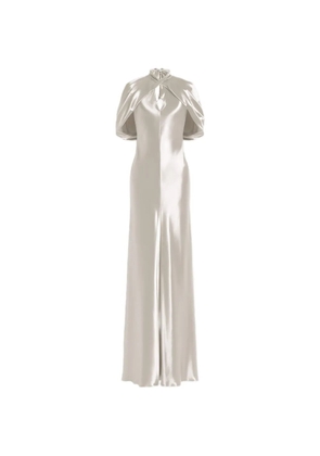 Alberta Ferretti crossed-collar dress - White