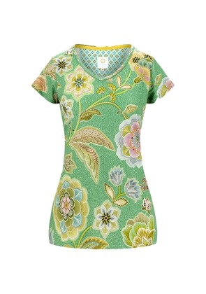 PIP STUDIO V-neck floral-print T-shirt - Green