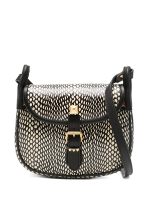 Valentino Garavani signature Rockstud embellishment animal-print cross body bag - Black