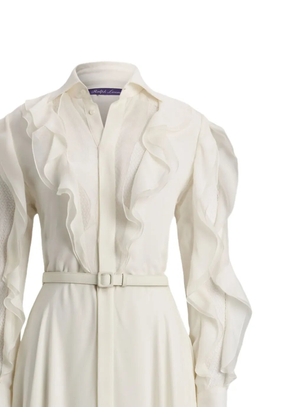 Ralph Lauren Collection ruffled-detail belted shirt dress - Neutrals