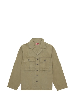 Fortela Richard button front-pocket overshirt - Green