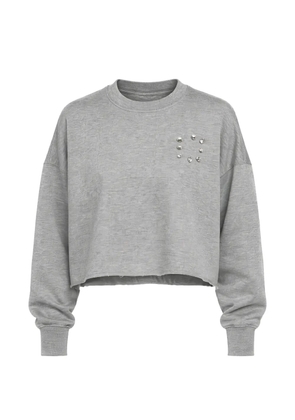 EZR stud-embellished cropped sweatshirt - Grey