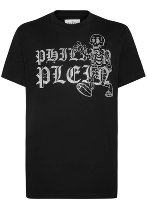 Philipp Plein rhinestone-skeleton cotton T-shirt - Black