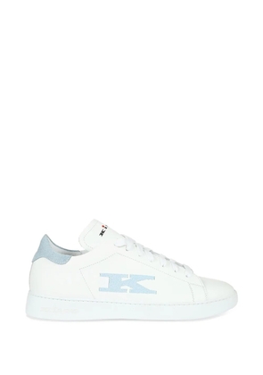 Kiton logo-detail leather sneakers - White