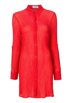 Amir Slama crinkle-finish shirt dress - Red
