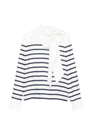 Françoise stripe bow blouse - White