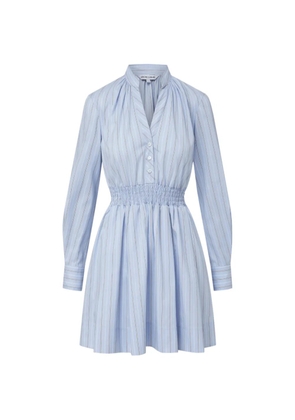 Veronica Beard Schor striped button mini dress - Blue