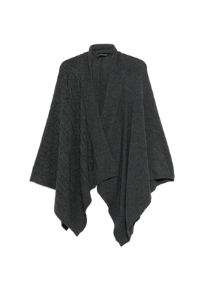 Ermanno Scervino ribbed-knit poncho - Grey