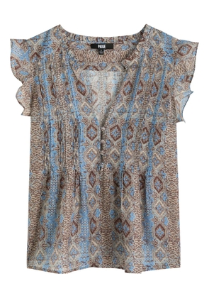 PAIGE ruffled floral top - Blue