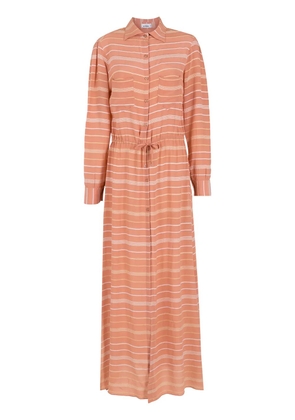 Amir Slama striped silk dress - Pink