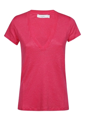 IRO V-neck linen T-shirt - Pink