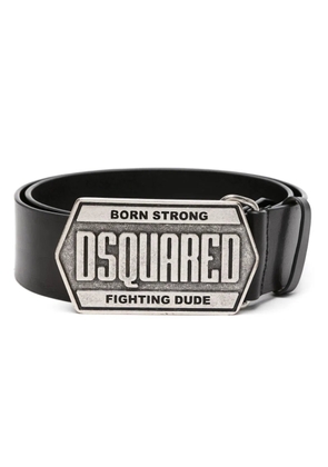 DSQUARED2 logo-plaque leather belt - Black