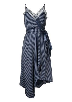 Simkhai Emma asymmetric stripe-print dress - Blue
