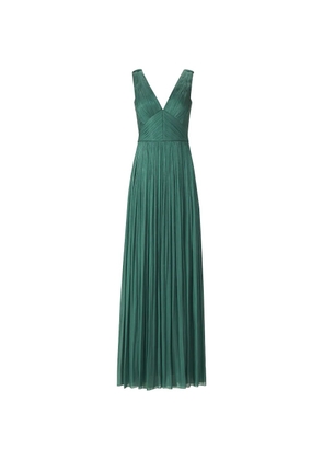 Costarellos Anilia pleated V-neck maxi dress - Green