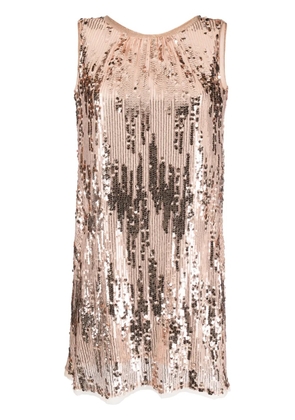 Talbot Runhof sequinned sleeveless minidress - Neutrals