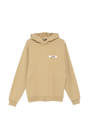 Jacquemus logo-patch hoodie - Brown