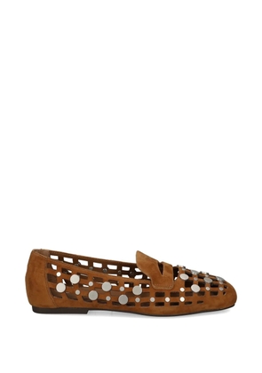 Ash Bali studded cut-out loafers - Brown