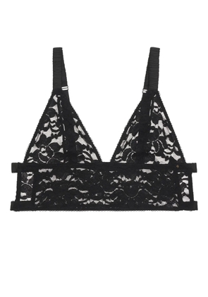 ANINE BING Violet floral-lace bralette - Black