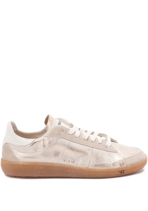Patrizia Pepe Skin metallic-leather sneakers - Neutrals