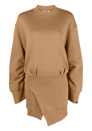 The Attico Ivory cotton sweatshirt dress - Brown