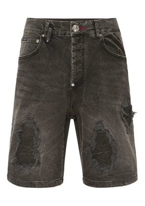 Philipp Plein distressed shorts - Grey