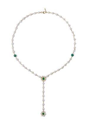 VEERT The Macro Flower pearl rosary necklace - Yellow