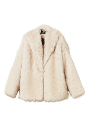 TWINSET hooded faux-fur coat - Neutrals
